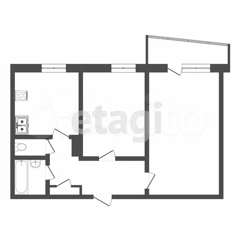 2-к. квартира, 50,2 м, 9/9 эт. - Фото 0