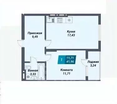 1-к кв. Новосибирская область, Новосибирск Закаменский мкр, 21 (41.96 ... - Фото 0