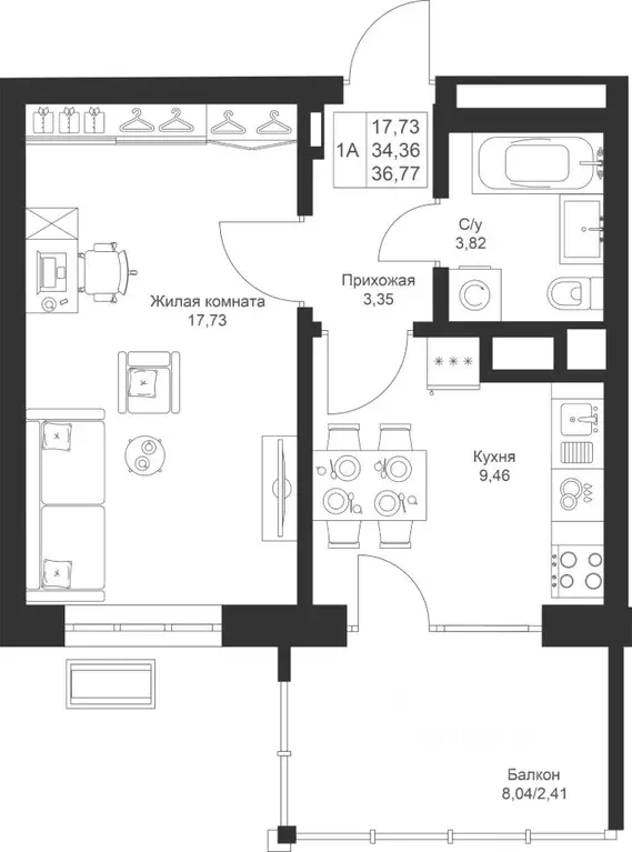 1-к кв. Татарстан, Лаишевский район, Столбищенское с/пос, с. Усады ул. ... - Фото 1