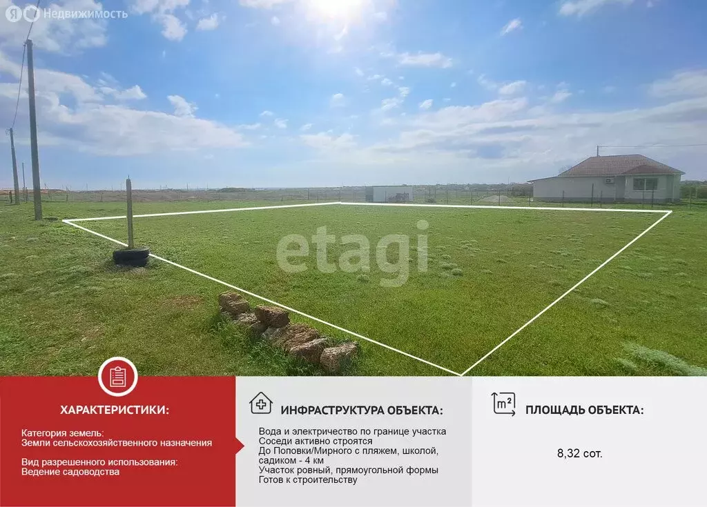 Участок в Сакский район, Штормовское сельское поселение, дачный ... - Фото 2