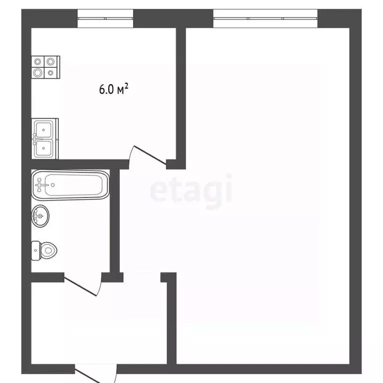 1-к кв. Тюменская область, Тюмень ул. Мельникайте, 58 (31.3 м) - Фото 2