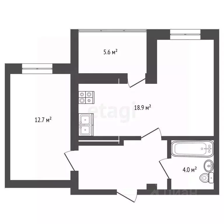 1-к кв. Крым, Феодосия ш. Симферопольское, 48 (49.0 м) - Фото 1