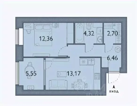 1-к кв. Брянская область, Брянский район, пос. Мичуринский, ... - Фото 1