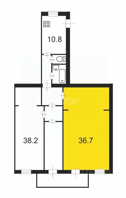 Комната Санкт-Петербург ул. Марата, 84/18 (36.7 м) - Фото 2