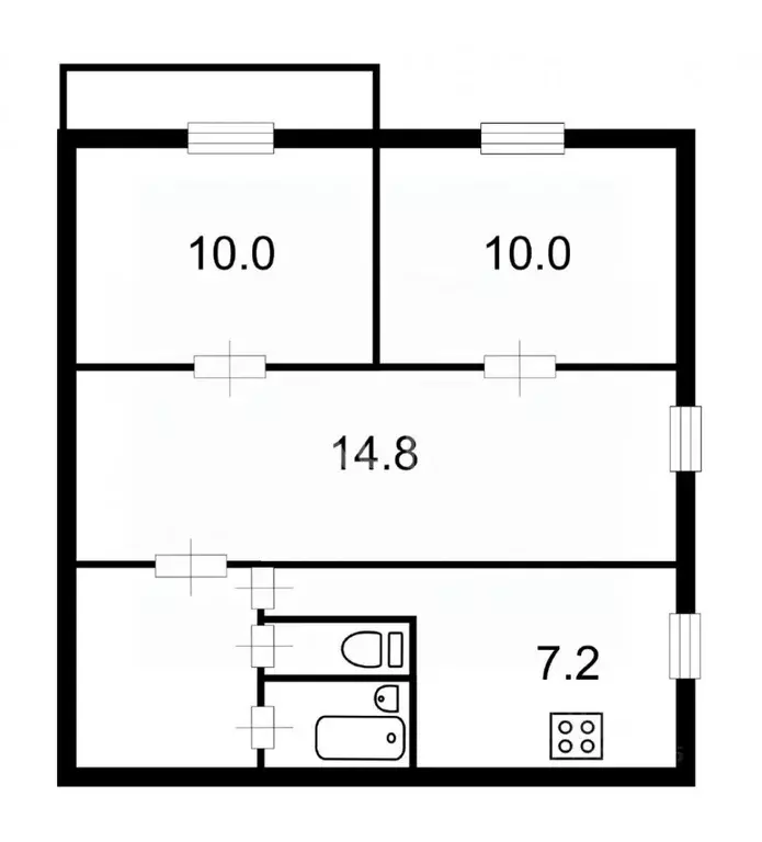 3-к кв. Санкт-Петербург ул. Евдокима Огнева, 6К3 (49.4 м) - Фото 1