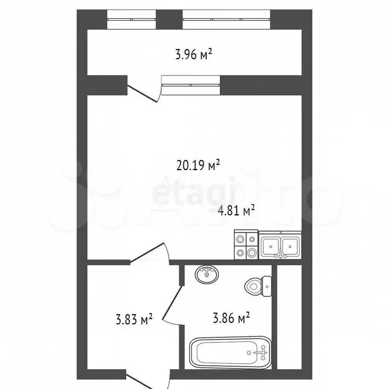 Квартира-студия, 27 м, 6/22 эт. - Фото 0