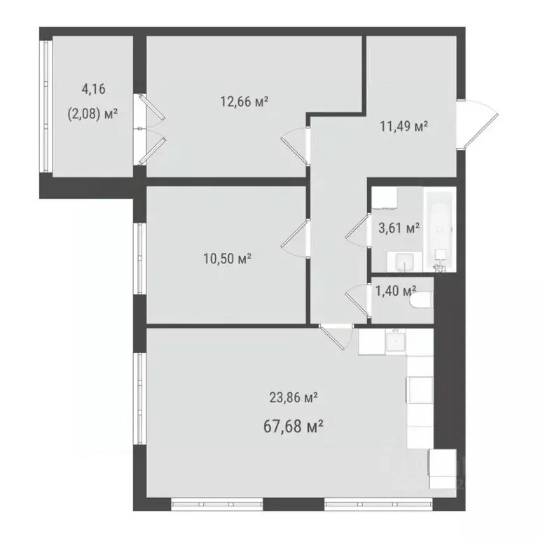 2-к кв. Сахалинская область, Южно-Сахалинск ул. Ленина (65.6 м) - Фото 1