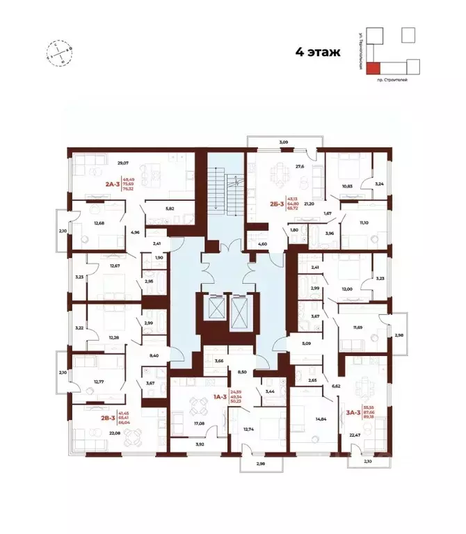 2-к кв. Пензенская область, Пенза Арбери жилой комплекс (76.32 м) - Фото 1