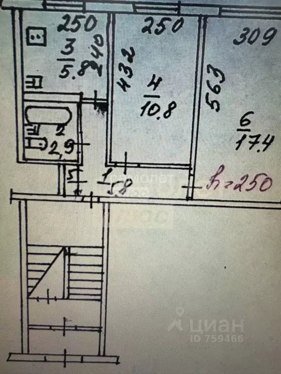 2-к кв. Новосибирская область, Новосибирск Учительская ул., 39 (43.1 ... - Фото 2