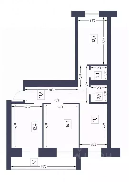 3-к кв. Татарстан, Казань ул. Кул Гали, 27 (75.0 м) - Фото 2