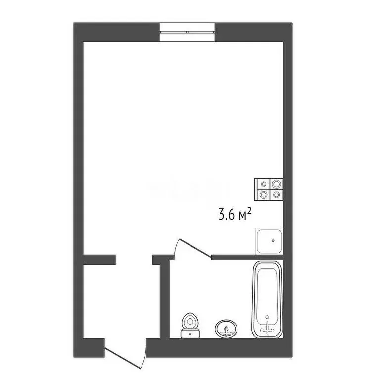 Квартира-студия: посёлок Российский, Измаильская улица, 10 (23.9 м) - Фото 1