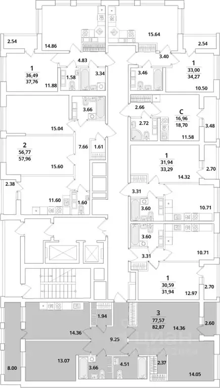 3-к кв. Санкт-Петербург Кубинская ул., 82к3с1 (82.87 м) - Фото 1