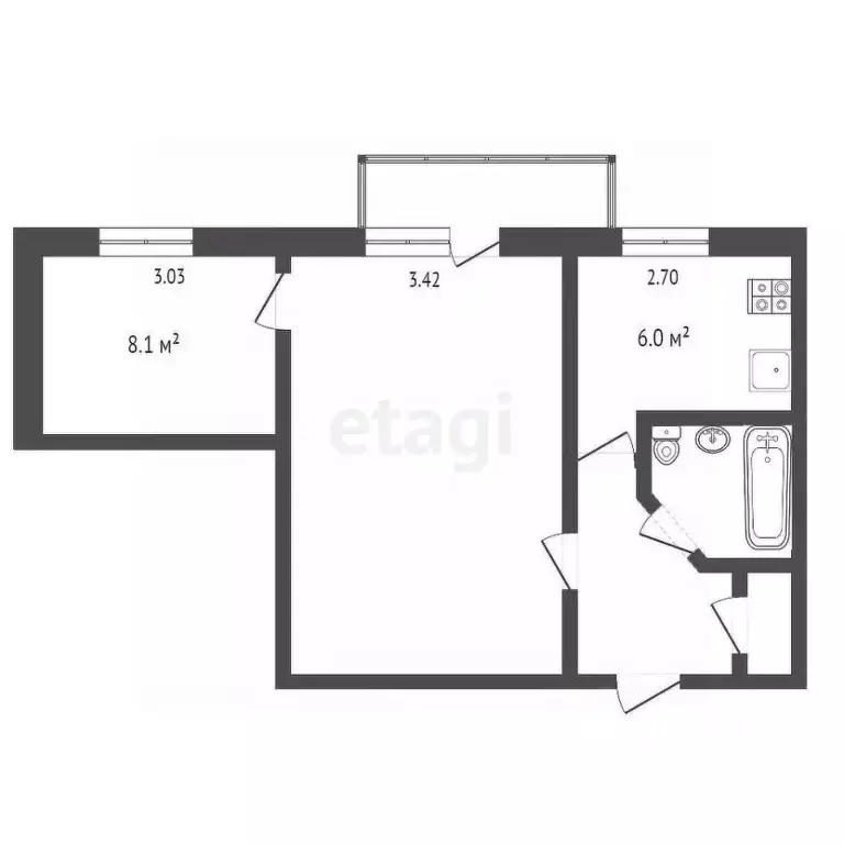 2-к кв. Тюменская область, Тюмень Полевая ул., 14 (36.0 м) - Фото 1