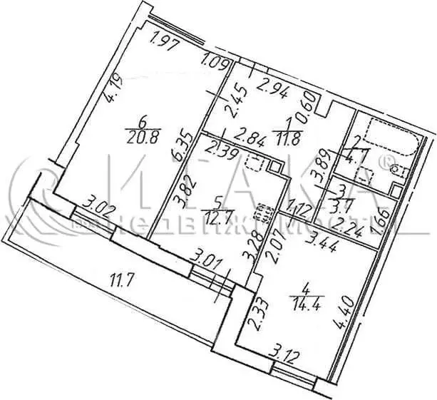 2-комнатная квартира: Санкт-Петербург, улица Руднева, 16 (68.1 м) - Фото 0