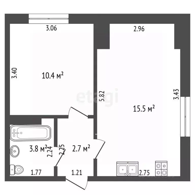 1-к кв. Хабаровский край, Комсомольск-на-Амуре Магистральное ш., 39 ... - Фото 2