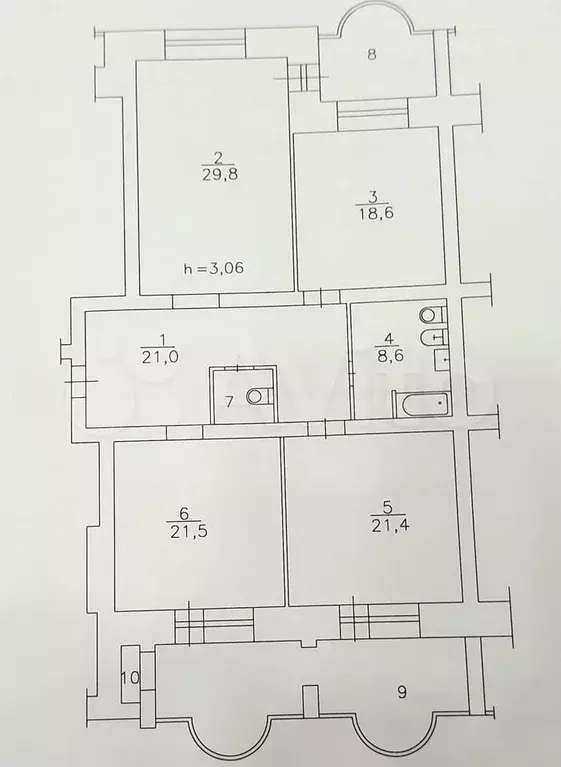 3-к. квартира, 123 м, 7/9 эт. - Фото 0