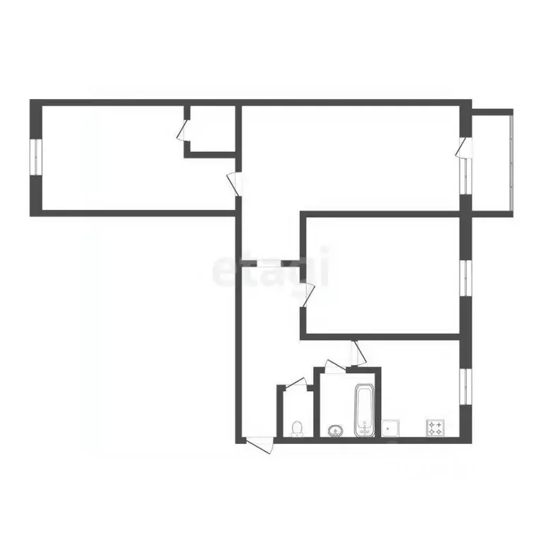 3-к кв. Тюменская область, Тюмень ул. Республики, 167 (65.9 м) - Фото 2