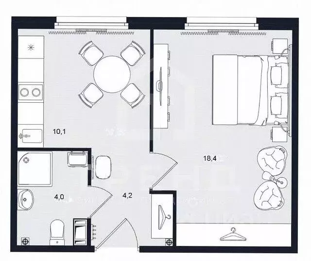 1-к кв. Санкт-Петербург Витебский просп., 99к1 (36.7 м) - Фото 2