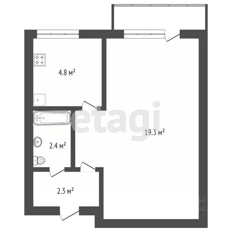 1-к кв. Челябинская область, Челябинск Арматурный пер., 5В (38.0 м) - Фото 2
