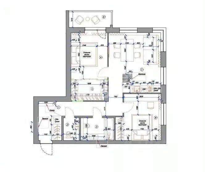 3-к кв. Татарстан, Казань проезд Юнуса Ахметзянова, 3 (70.3 м) - Фото 2