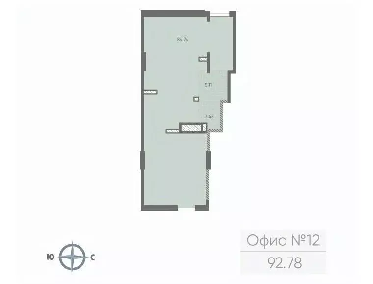 Офис в Санкт-Петербург Морская миля жилой комплекс (93 м) - Фото 1