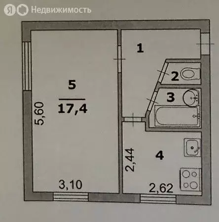 1-комнатная квартира: Белгород, улица Некрасова, 24 (31.2 м) - Фото 1
