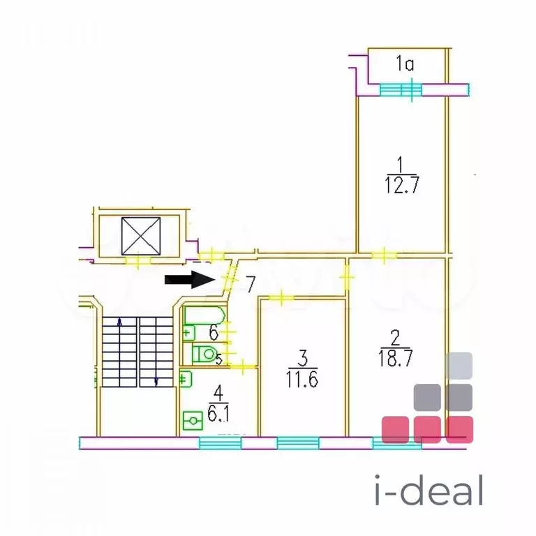 3-к. квартира, 60 м, 3/9 эт. - Фото 0