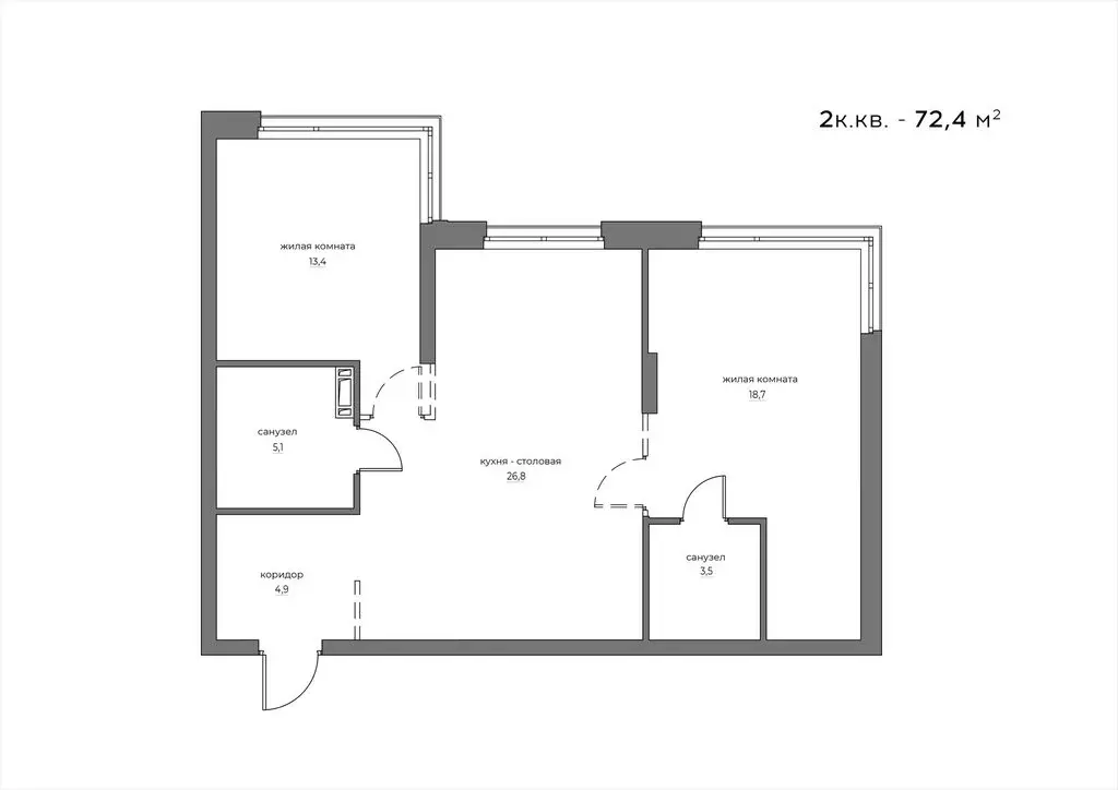 2-комнатная квартира: Пенза, улица Богданова, 39 (72.4 м) - Фото 0