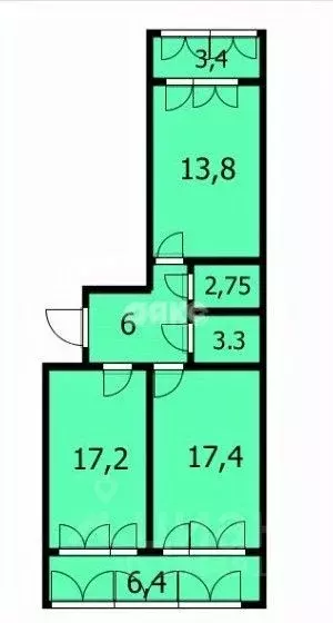 2-к кв. Краснодарский край, Анапа ул. Омелькова, 93 (72.3 м) - Фото 2