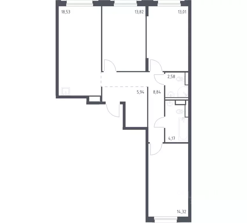 3-к кв. Ленинградская область, Мурино Всеволожский район, Новые ... - Фото 1