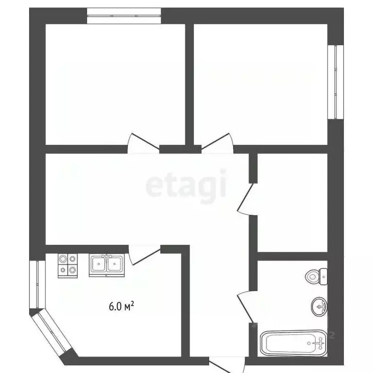 2-к кв. Ставропольский край, Кисловодск Окопная ул. (69.0 м) - Фото 2