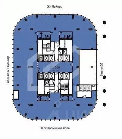 Помещение свободного назначения в Москва Ходынский бул., 20Ас1 (1180 ... - Фото 2