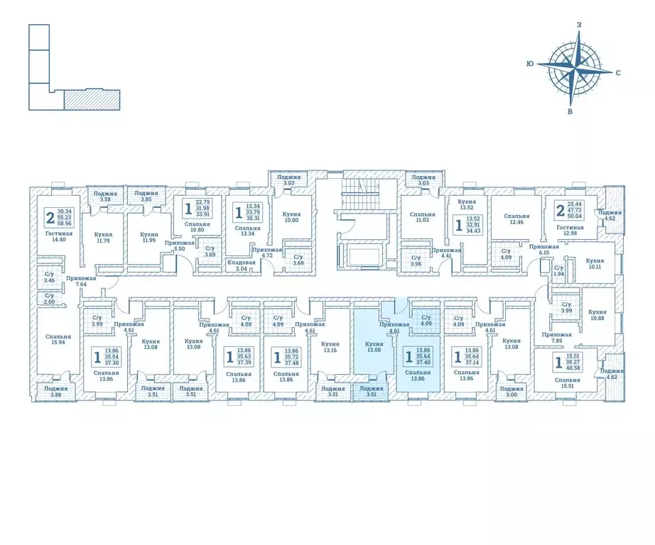 1-комнатная квартира: посёлок городского типа Монино, улица Генерала ... - Фото 2