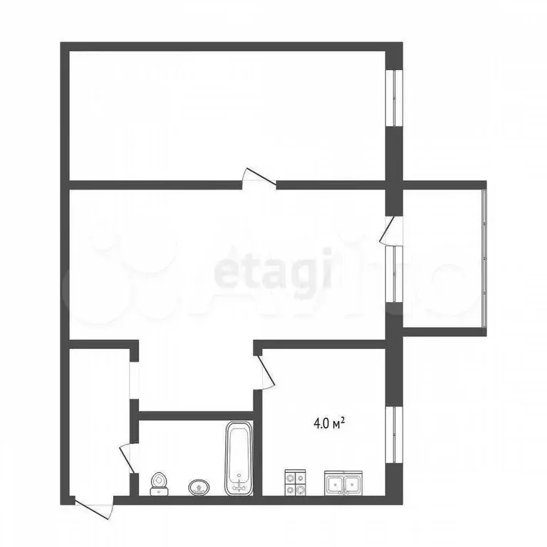 2-к. квартира, 45 м, 2/5 эт. - Фото 0