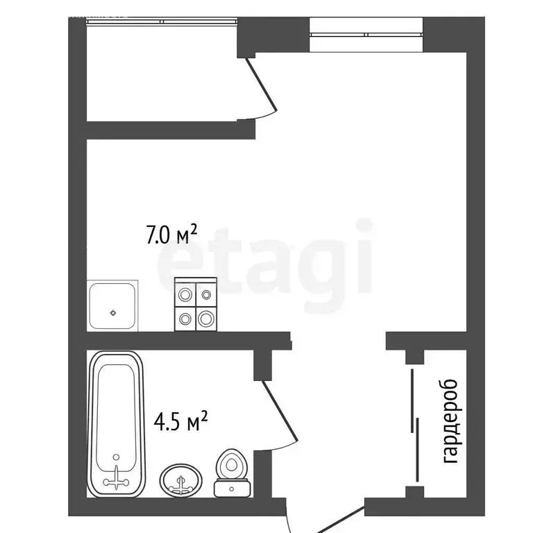 Квартира-студия: Тюмень, улица Виктора Тимофеева, 9 (26 м) - Фото 1