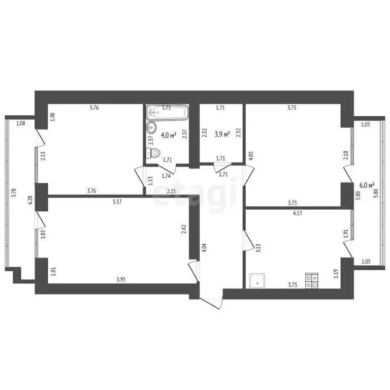 3-комнатная квартира: Севастополь, улица Вакуленчука, 28 (82 м) - Фото 0