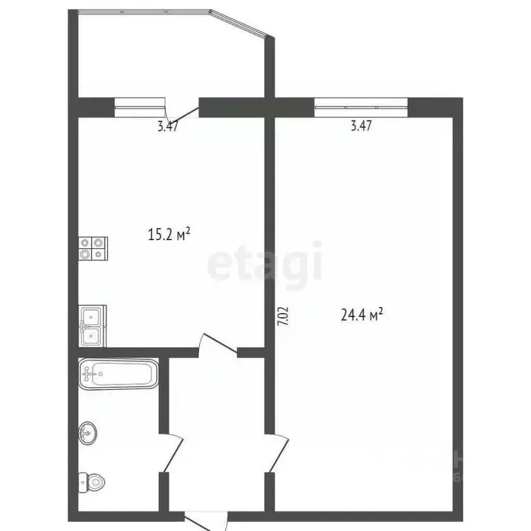 1-к кв. Ханты-Мансийский АО, Сургут ул. 30 лет Победы, 50 (48.8 м) - Фото 1