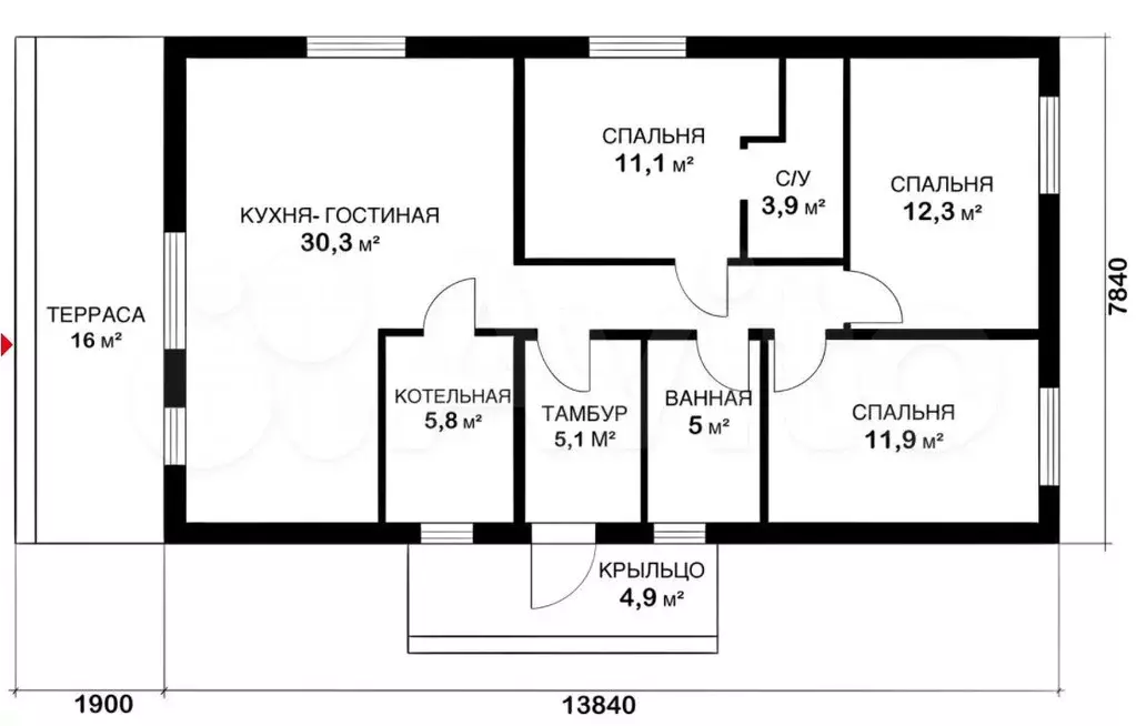 Дом 91,4 м на участке 9,6 сот. - Фото 0