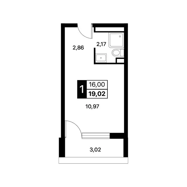 Квартира-студия: Алушта, Перекопская улица, 4 (19.02 м) - Фото 1