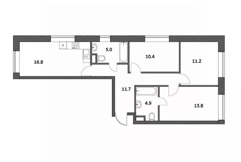 3-к кв. Москва Городские Истории жилой комплекс (73.69 м) - Фото 0