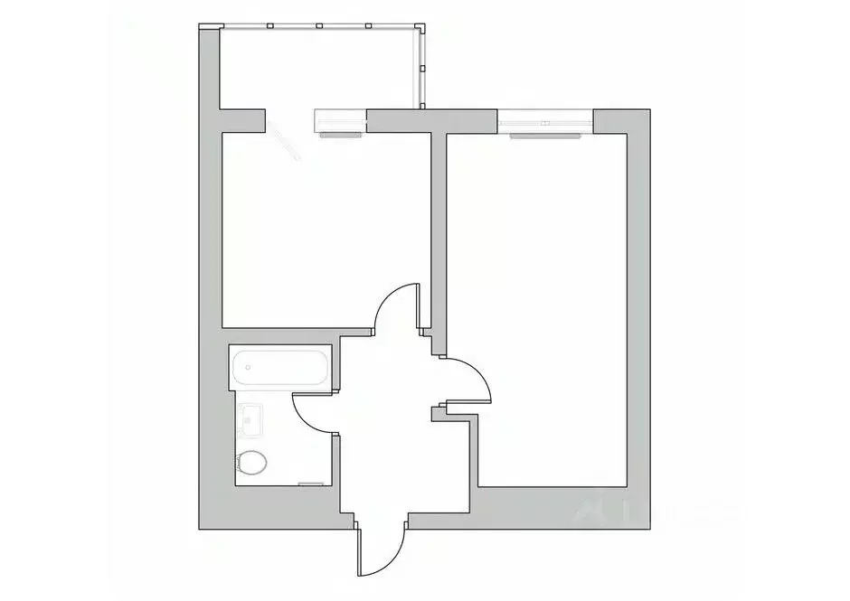 1-к кв. Тульская область, Щекино Транспортная ул., 10 (27.4 м) - Фото 2
