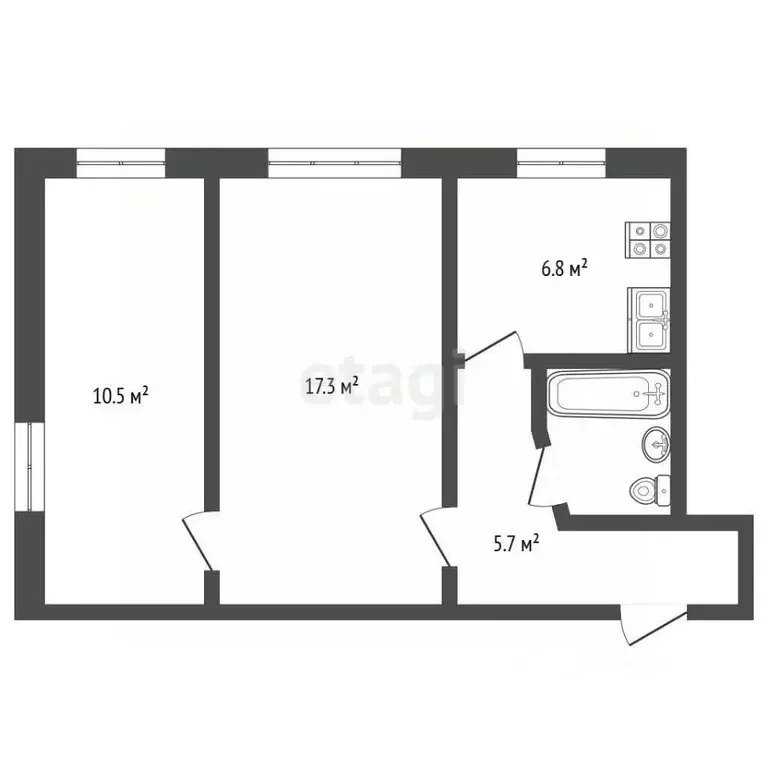 2-к кв. Крым, Феодосия ул. Красноармейская, 23 (45.1 м) - Фото 2