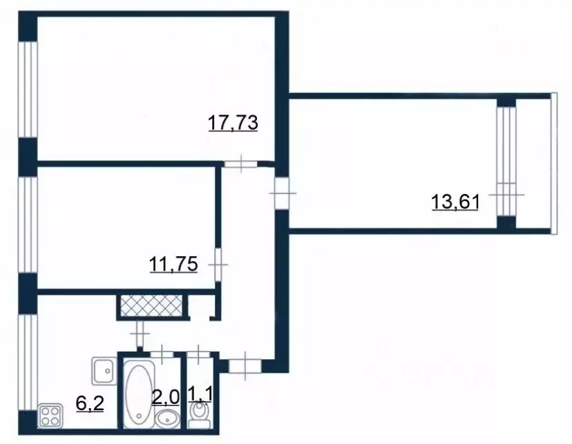 3-к кв. Санкт-Петербург Серебристый бул., 26 (60.21 м) - Фото 1