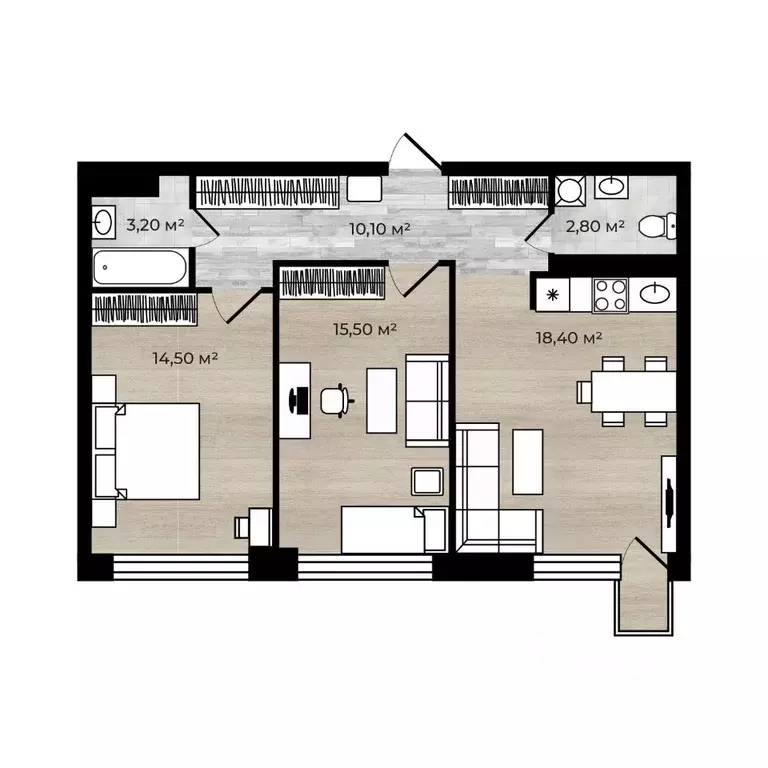 2-к кв. Ярославская область, Ярославский муниципальный округ, пос. ... - Фото 1