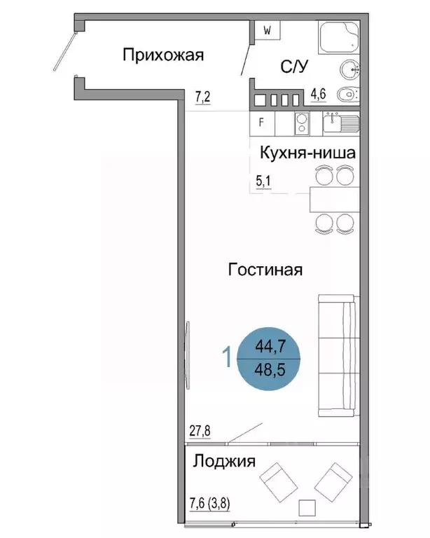 1-к кв. Крым, Керчь Белый город жилой комплекс (48.5 м) - Фото 0