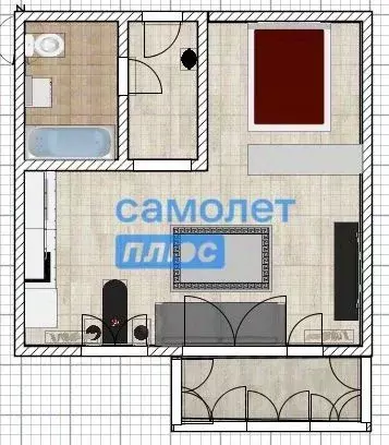 Студия Алтайский край, Бийск Советская ул., 35 (23.0 м) - Фото 1