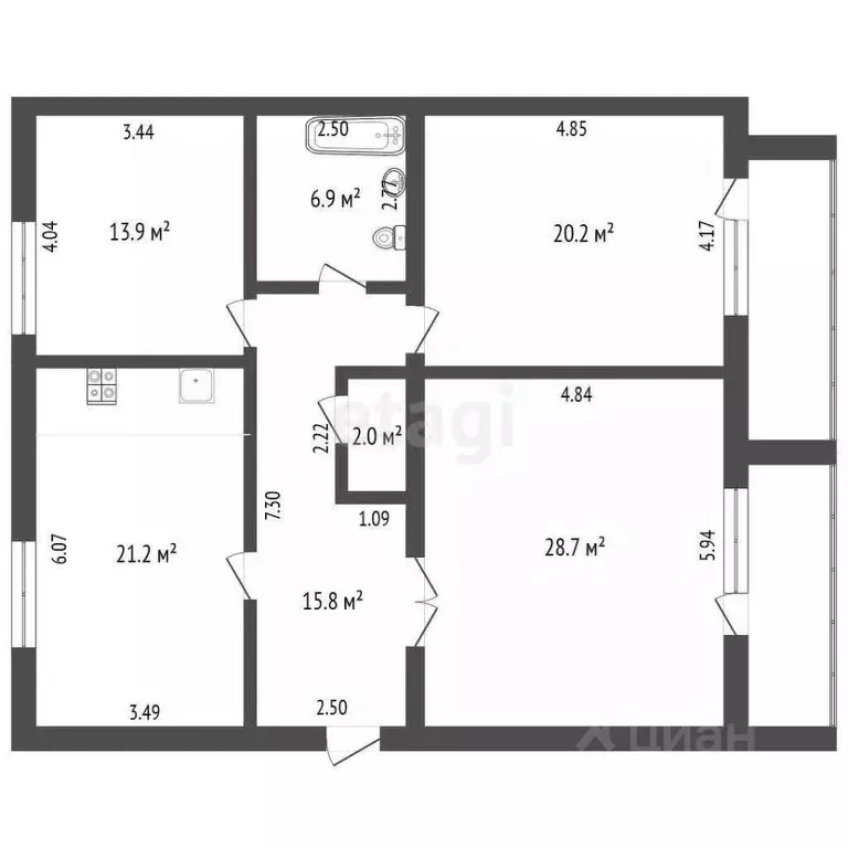 3-к кв. Архангельская область, Котлас просп. Мира, 28 (108.7 м) - Фото 1