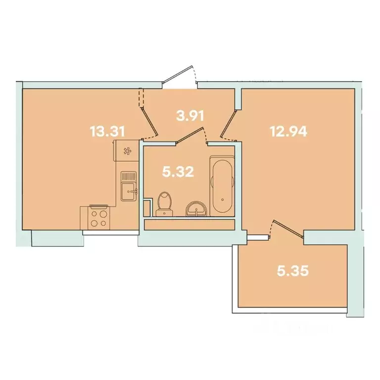 1-к кв. Иркутская область, Иркутск ул. Петрова, 16 (40.83 м) - Фото 1