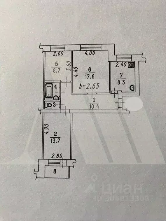 3-к кв. Омская область, Омск ул. 3-я Железнодорожная, 13 (62.0 м) - Фото 1