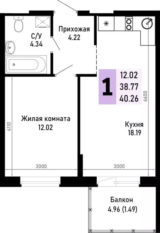 1-к кв. Краснодарский край, Анапа муниципальный округ, Нижняя ... - Фото 1